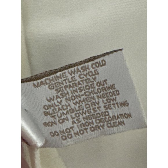 Weekends by Chico’s size 3 cream with navy print rhinestones 3/4 sleeve top - Picture 5 of 7